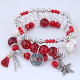 Bohemian Charm Beads Wrap Bracelets & Bangles for Women Boho Flower Leaf Tassel Bracelet Multilayer Bracelet Femme 2020 New daiiibabyyy