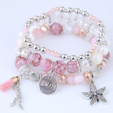Bohemian Charm Beads Wrap Bracelets & Bangles for Women Boho Flower Leaf Tassel Bracelet Multilayer Bracelet Femme 2020 New daiiibabyyy