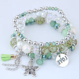 Bohemian Charm Beads Wrap Bracelets & Bangles for Women Boho Flower Leaf Tassel Bracelet Multilayer Bracelet Femme 2020 New daiiibabyyy