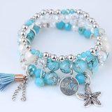 Bohemian Charm Beads Wrap Bracelets & Bangles for Women Boho Flower Leaf Tassel Bracelet Multilayer Bracelet Femme 2020 New daiiibabyyy