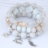 Bohemian Charm Beads Wrap Bracelets & Bangles for Women Boho Flower Leaf Tassel Bracelet Multilayer Bracelet Femme 2020 New daiiibabyyy