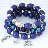 Bohemian Charm Beads Wrap Bracelets & Bangles for Women Boho Flower Leaf Tassel Bracelet Multilayer Bracelet Femme 2020 New daiiibabyyy