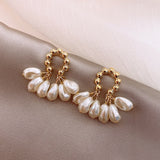 South Korea New Fashion Baroque Pearl Earrings Temperament Personality Versatile Pendant Earrings Elegant Jewelry For Women daiiibabyyy