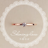 Fine Jewelry Titanuim Steel Rose Gold Color Ring CZ Crystal Ring For Women Couple Finger Rings love Wedding  Size3-9 R101 daiiibabyyy