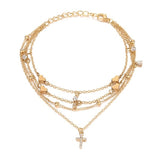 Vienkim New Vintage Cross Pendant Heart Anklets For Women Multilayers Beads Chain Anklet 2020 Bracelet on Leg Foot Beach Jewelry daiiibabyyy