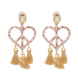 FASHIONSNOOPS Boho Statement Jewelry Long Tassel Big Earring Dangle Drop Crystal Earring For Women Oorbellen daiiibabyyy