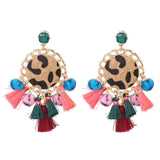 FASHIONSNOOPS Boho Statement Jewelry Long Tassel Big Earring Dangle Drop Crystal Earring For Women Oorbellen daiiibabyyy