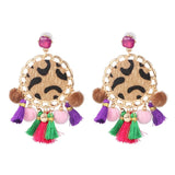 FASHIONSNOOPS Boho Statement Jewelry Long Tassel Big Earring Dangle Drop Crystal Earring For Women Oorbellen daiiibabyyy