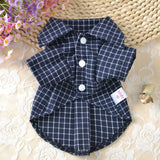 Plaid Shirts for Cats Dogs Chihuahua Pug Clothing for Small Dogs  Classic Pet T-shirt Kitten Kitty Cat Cotton Linen Dog Clothes daiiibabyyy