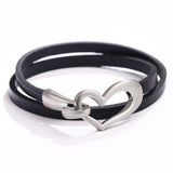 TOTABC Newest Design Black Simple love Leather Charms Bracelet for Women Simple Blank Design Amazing Width Bracelet & Bangle daiiibabyyy