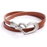 TOTABC Newest Design Black Simple love Leather Charms Bracelet for Women Simple Blank Design Amazing Width Bracelet & Bangle daiiibabyyy