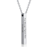 Four Sides Engraving Square Pendant Necklaces New Custom Name Necklace Stainless Steel Pendant Gift Jewelry For Women/Men daiiibabyyy
