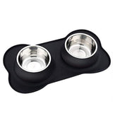 Dog Food Bowls Stainless Steel Pet Bowls Dog Water Bowls with No-Spill and Non-Skid Feeder Bowls with Dog Bowl Mat for Dogs daiiibabyyy