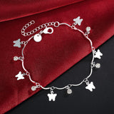 Silver color Pretty nice Butterfly chain bracelet fashion charm Anklet wedding Cute women lady party gift LH035 daiiibabyyy