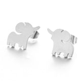 Multiple Minimalist Stud Earrings for Women Female Stainless Steel Animals Cute Earrings Carnations Jewlery Accessories daiiibabyyy