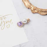 Hot Sell New Korean Vintage Purple Crystal Hairpins Elegant Pearl Hair Clips for Women Fashion Summer Holiday Hair Accessories daiiibabyyy