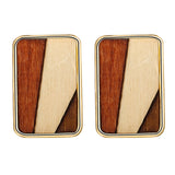 17KM Vintage Elegant Natural Wood Dangel Earrings For Women Fashion Bohemian Gold Geometric Splicing Hollow Drop Earring Jewelry daiiibabyyy
