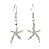 FDLK   Cute Starfish Shape Blue Imitation Fire Opal Drop Dangle Hook Earrings Womens Wedding Jewelry daiiibabyyy