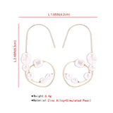 New Boho White Imitation Pearl Round Circle Hoop Earrings Women Gold Color Big Earings Korean Jewelry Brincos Statement Earrings daiiibabyyy