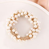 Elegant Lady Rubber Band Rope Pearl Hair Ring Girls Beaded Scrunchies Rubber Bands Ponytail Hair Accessories Elastic Headband daiiibabyyy