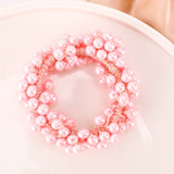 Elegant Lady Rubber Band Rope Pearl Hair Ring Girls Beaded Scrunchies Rubber Bands Ponytail Hair Accessories Elastic Headband daiiibabyyy