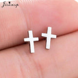 Mini Stainless Steel Earings Fashion Jewelry Small Animal Ear Studs Punk Cross Star Dragon Ballet Stud Earrings Pendientes Gifts daiiibabyyy