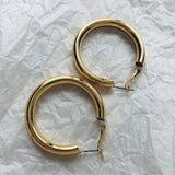 AENSOA Fashion Gold Color Oversize Hoop Earrings For Women Wide Big Metal Round Circle Statement Earrings Vintage Jewelry Gift daiiibabyyy