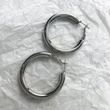 AENSOA Fashion Gold Color Oversize Hoop Earrings For Women Wide Big Metal Round Circle Statement Earrings Vintage Jewelry Gift daiiibabyyy
