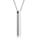 Four Sides Engraving Square Pendant Necklaces New Custom Name Necklace Stainless Steel Pendant Gift Jewelry For Women/Men daiiibabyyy