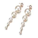 Exquisite Simulated Pearl Stud Earrings Fashion Long Statement Earrings for Womenn Party Wedding Female Jewelry Gift daiiibabyyy