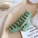 AOMU Sweet Scrub Color Acrylic Grasp Clip Simple Oval Hollow Leopard Grasp Hair Crab for Women Makeup Bath Hair Accessories daiiibabyyy