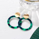 POXAM New Korean Statement Earrings for women Green Cute Arcylic Geometric Dangle Drop Gold Earings Brincos  Fashion Jewelry daiiibabyyy