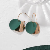POXAM New Korean Statement Earrings for women Green Cute Arcylic Geometric Dangle Drop Gold Earings Brincos  Fashion Jewelry daiiibabyyy