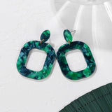 POXAM New Korean Statement Earrings for women Green Cute Arcylic Geometric Dangle Drop Gold Earings Brincos  Fashion Jewelry daiiibabyyy