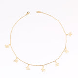 fashion Women Simple Gold Stainless Steel Star Butterfly Dragonfly Round Tassels Non-fading Party Necklace Neck Chains Choker daiiibabyyy