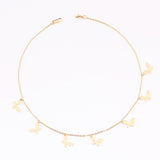 fashion Women Simple Gold Stainless Steel Star Butterfly Dragonfly Round Tassels Non-fading Party Necklace Neck Chains Choker daiiibabyyy