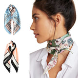 AWAYTR Square Silk scarf 60*60cm Headband hairbands Hair Hoop Accessories For Women Girl Lady Head Neck Satin Scarf Handkerchief daiiibabyyy