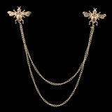 Man Suit Shirt Collar Tassel Chain Lapel Pin Brooch Dragon Badge Retro Pins Wedding Dress Party Dance Neckware Accessories daiiibabyyy