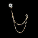 Man Suit Shirt Collar Tassel Chain Lapel Pin Brooch Dragon Badge Retro Pins Wedding Dress Party Dance Neckware Accessories daiiibabyyy