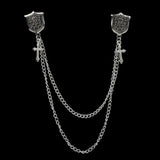 Man Suit Shirt Collar Tassel Chain Lapel Pin Brooch Dragon Badge Retro Pins Wedding Dress Party Dance Neckware Accessories daiiibabyyy