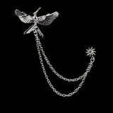 Man Suit Shirt Collar Tassel Chain Lapel Pin Brooch Dragon Badge Retro Pins Wedding Dress Party Dance Neckware Accessories daiiibabyyy