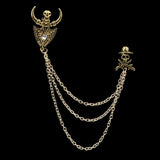 Man Suit Shirt Collar Tassel Chain Lapel Pin Brooch Dragon Badge Retro Pins Wedding Dress Party Dance Neckware Accessories daiiibabyyy