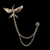 Man Suit Shirt Collar Tassel Chain Lapel Pin Brooch Dragon Badge Retro Pins Wedding Dress Party Dance Neckware Accessories daiiibabyyy