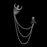 Man Suit Shirt Collar Tassel Chain Lapel Pin Brooch Dragon Badge Retro Pins Wedding Dress Party Dance Neckware Accessories daiiibabyyy