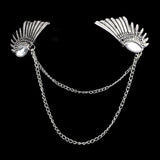 Man Suit Shirt Collar Tassel Chain Lapel Pin Brooch Dragon Badge Retro Pins Wedding Dress Party Dance Neckware Accessories daiiibabyyy