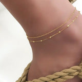 Layered Anklets Women Heart Gold Ankle Bracelet Charm Beaded Dainty Foot Jewelry For Women And Teen Girls Summer Barefoot Beach daiiibabyyy
