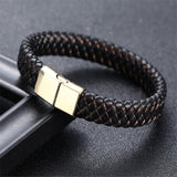 Price Classic Genuine Leather Bracelet For Men Hand Charm Jewelry Multilayer male bracelet Handmade Gift For Cool Boys daiiibabyyy