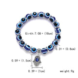 Turkish Lucky Evil Eye Bracelets Blue Evil Eye Bead Bracelet Men Women Handmade Lucky Jewelry Charm Bracelet Female daiiibabyyy
