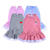Pet Dog Dress Plaid Lovely Cat Skirts Pet Clothing Spring And Summer Dog Clothes For Small Medium Large Dogs Pet Products daiiibabyyy