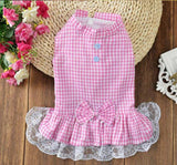Pet Dog Dress Plaid Lovely Cat Skirts Pet Clothing Spring And Summer Dog Clothes For Small Medium Large Dogs Pet Products daiiibabyyy